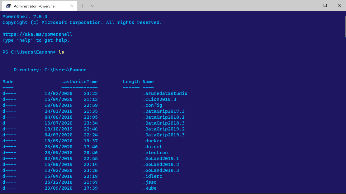 Running Powershell Core in Windows Terminal